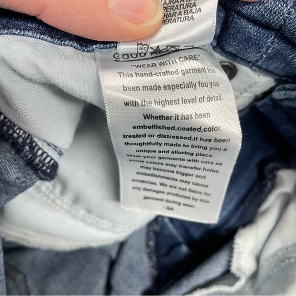 Good American Good Waist High Rise Skinny Jeans Womens 4 Raw Hem Blue Denim - Picture 13 of 13